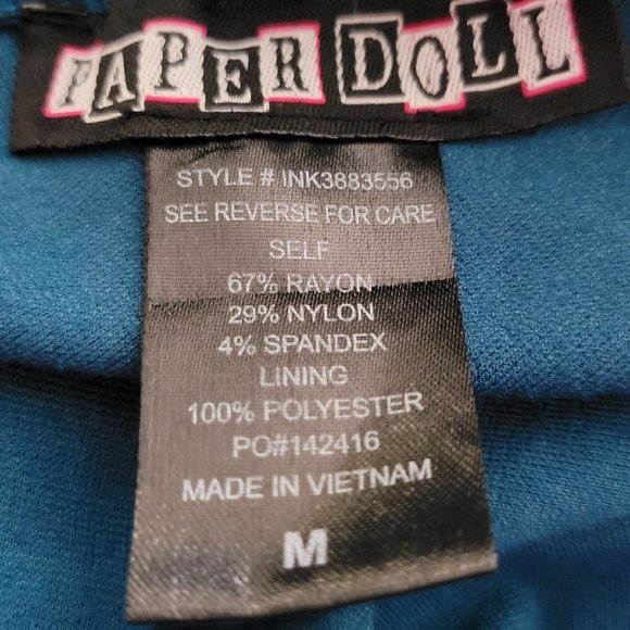 Paperdoll Blue Sleeveless Dress Ruffled V Neck Size M - Picture 8 of 9